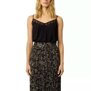 Gerard Darel Delfine Skirt Womens 2 Pull Up Black Tan Business Casual Elegant